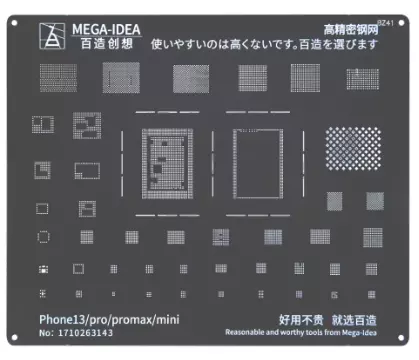 Stencil de Reballing iPhone 13 al 13 Pro Max MEGA IDEA