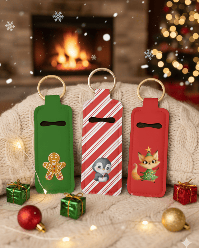 Christmas Lip Balm Keychains