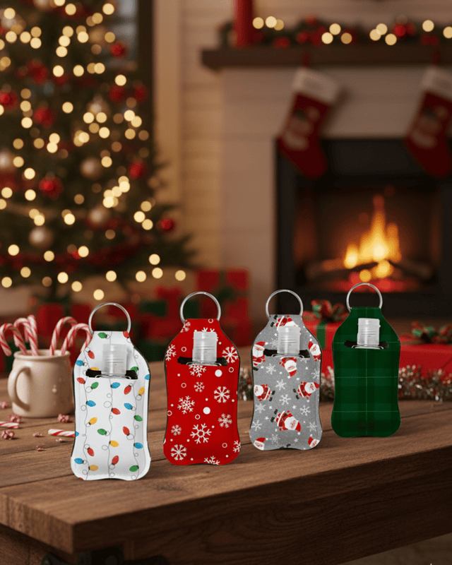 Christmas Hand Sanitizer Keychains