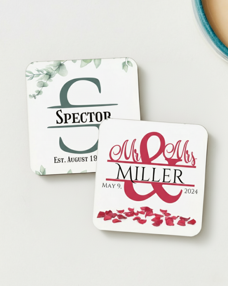 Personalized Monogram Coaster, Set of 4