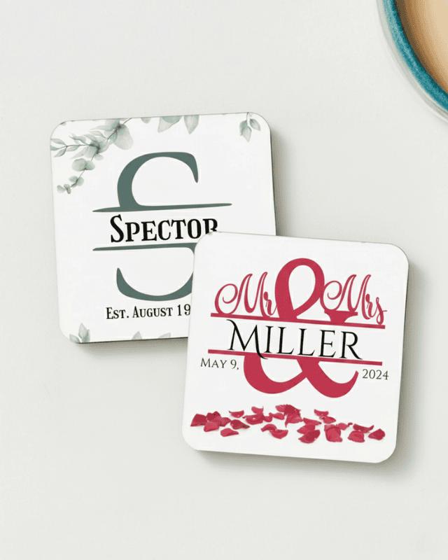 Personalized Monogram Coaster, Set of 4