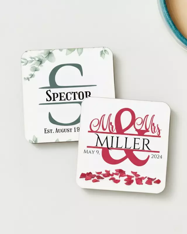 Personalized Monogram Coaster, Set of 4