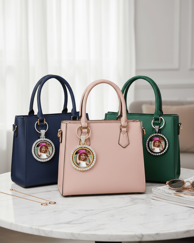 Custom Beveled Rhinestone Keychain