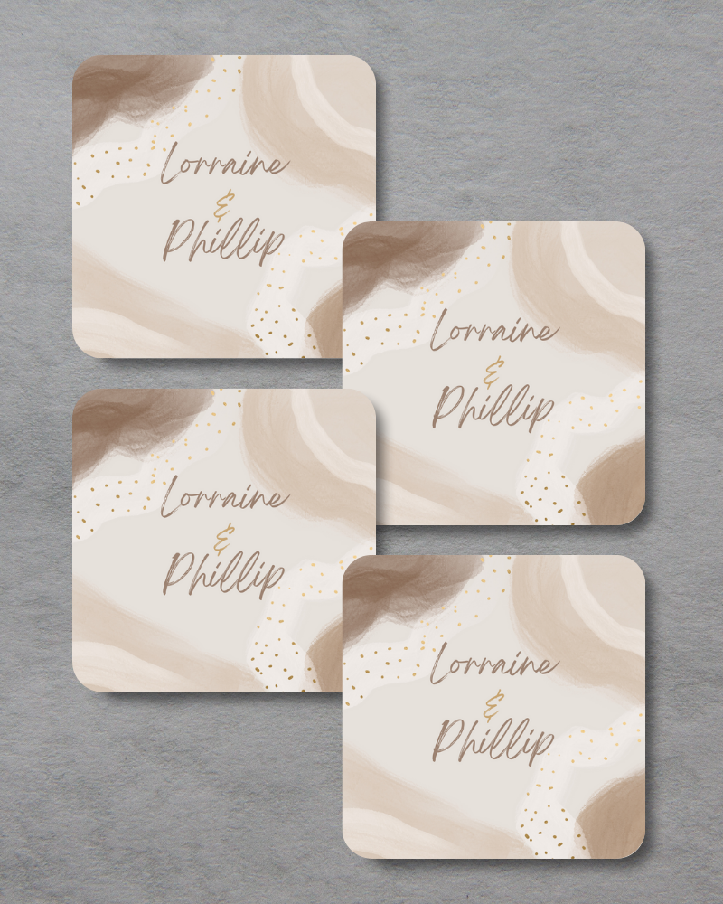 Personalized Ivory Beverage Coasters, Set of 4