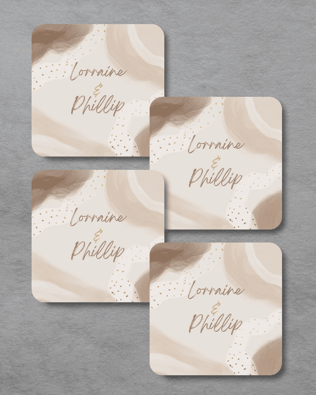 Personalized Ivory Beverage Coasters, Set of 4