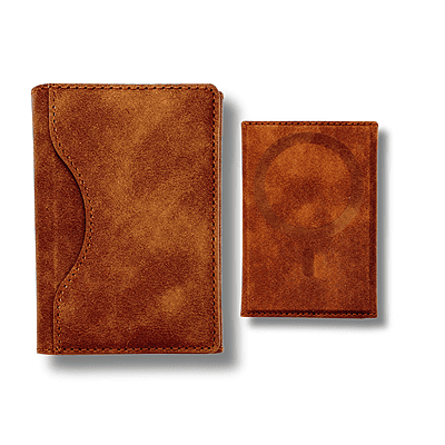 Magnetic Leather Phone Wallet & Stand - Adhesive / MagSafe-Compatible Slim Card Holder with Kickstand & RFID Block for iPhone & Android