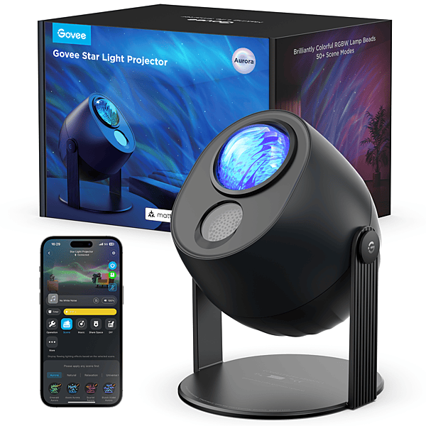 Govee Star Light Projector with Aurora Effects - Matter, Google Home with White Noise
