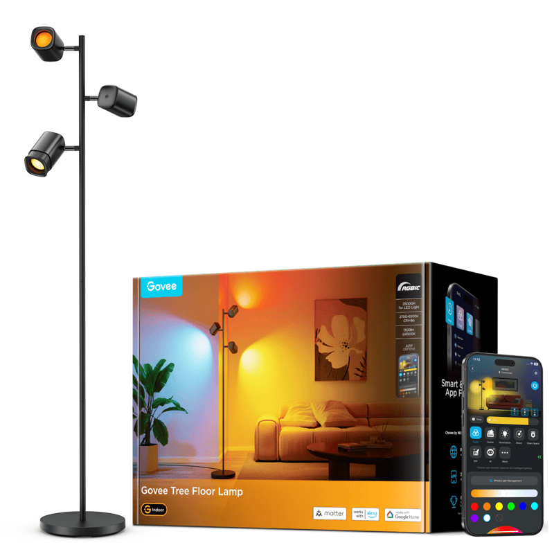 Govee RGBWW Tree Floor Lamp Compatible with Matter