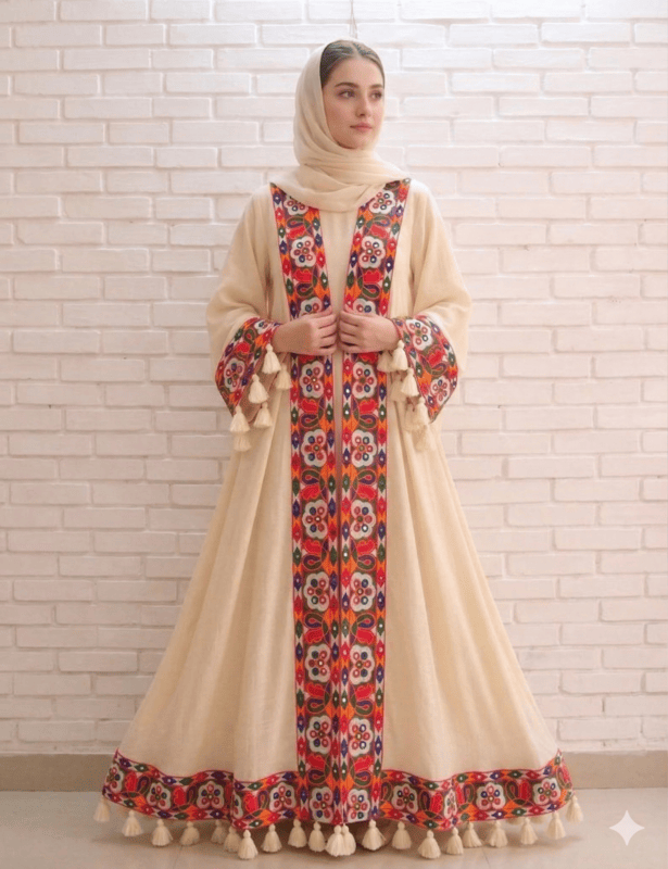 Colorful lace abaya