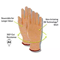 Magid® D-ROC® DX100 13-Gauge Hi-Vis Orange Cut-Resistant Gloves - Cut Level A4 - (FOLDED FOR VENDING)