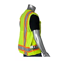 PIP 302-0700-LY Class 2 High Visibility Two-Tone 10-Pocket Surveyors Tech Vest