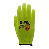 Magid D-ROC® Lightweight Hi-Viz Polyurethane Palm Coated Gloves - Cut Level A7 (Shrink-Wrapped)