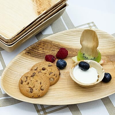 Nature Compostable Biodegradable Disposable Plates - Palm Leaf 10ââ‚¬Â Oval Small Dinnerware Set - Eco Friendly Alternative - Party, Wedding, Event Plates (25 Pack)