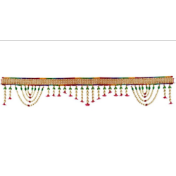 Cloth Door Toran with Beads-Decorative Door Hanging