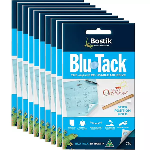 Bostik Blu-Tack 75gm Blue Compact Pack Box 10
