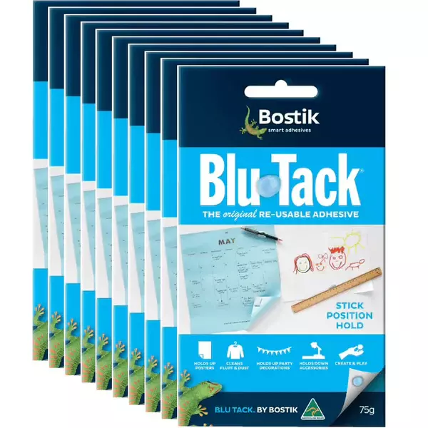 Bostik Blu-Tack 75gm Blue Compact Pack Box 10