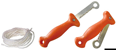 Folding knife for life rafts