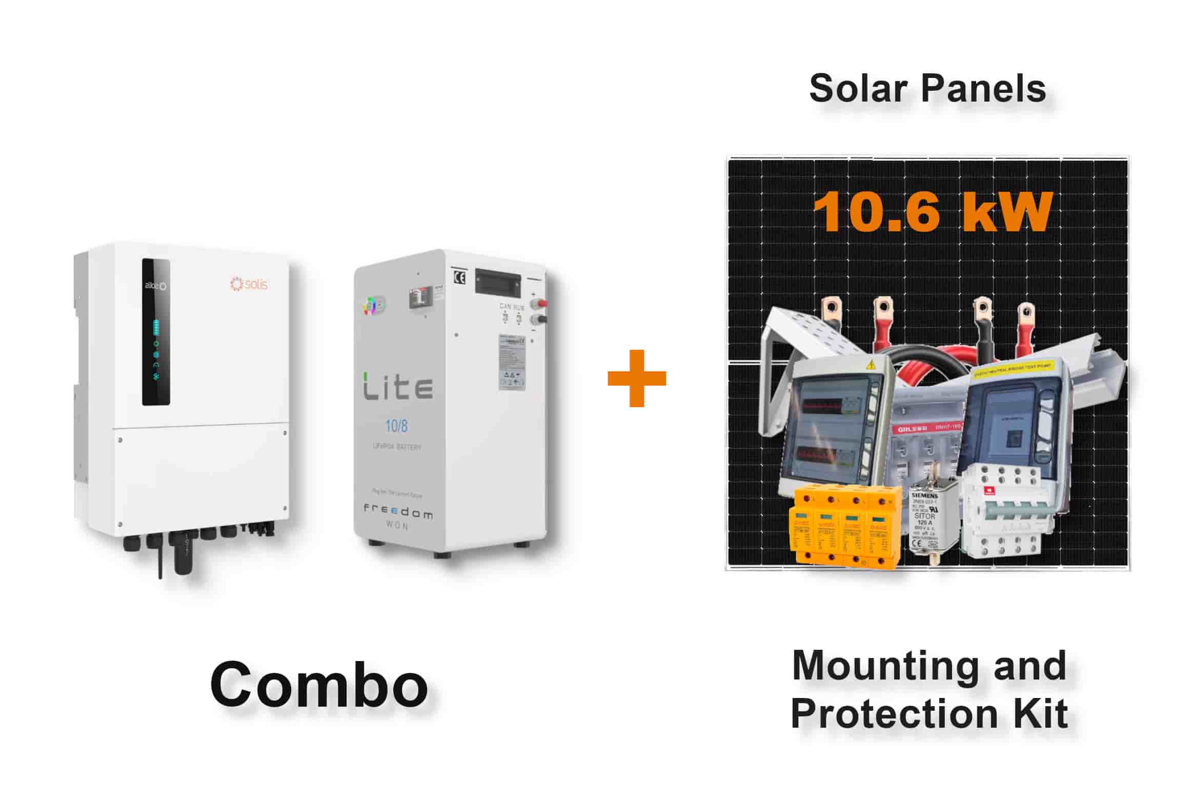 8.0 kW SOLIS S6 Hybrid Combo, c/w 10 kWh FREEDOM WON Lithium Battery