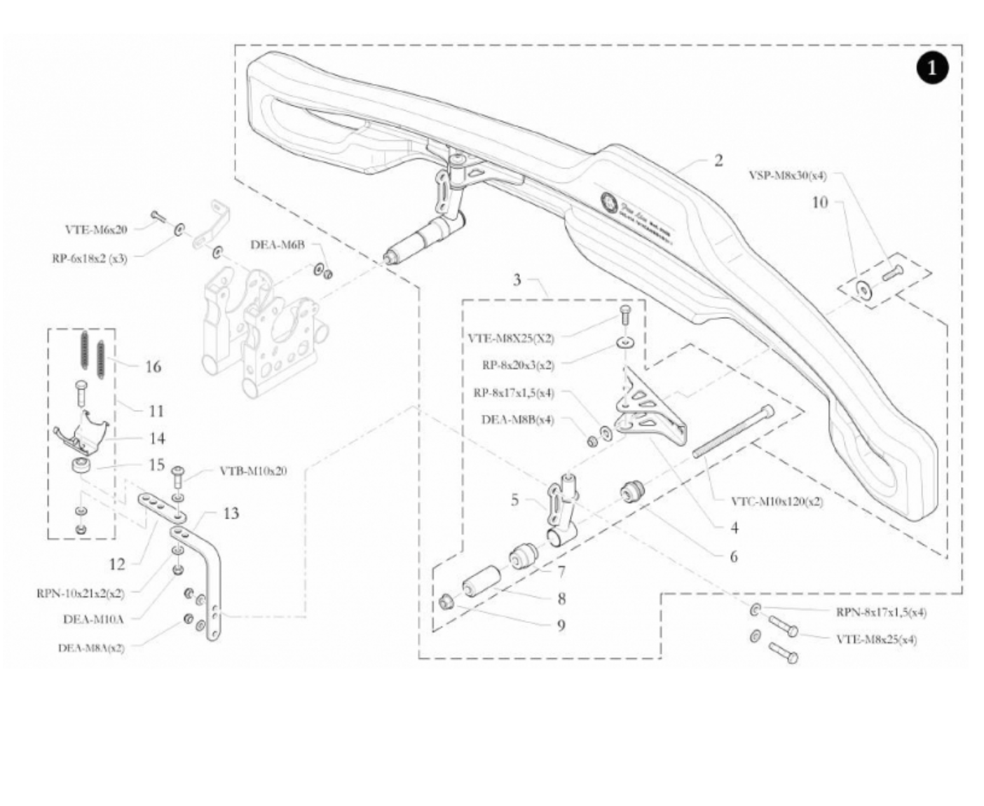 REAR POD MOUNTING KIT FL09/14 STRAIGHT   30