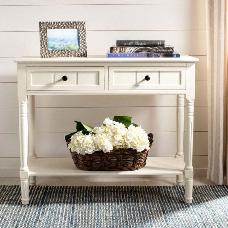 Corpus White Solid Wood Console Table