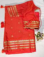 J237: Ready To Ship Beautiful Soft Silk Saree With Stitched Blouse