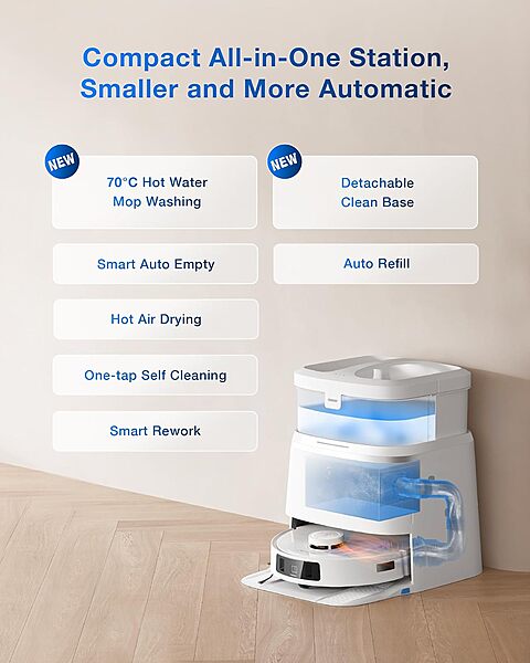 Ecovacs DEEBOT T30 PRO OMNI Robot Vacuum Cleaner - 11,000Pa, 290min Runtime