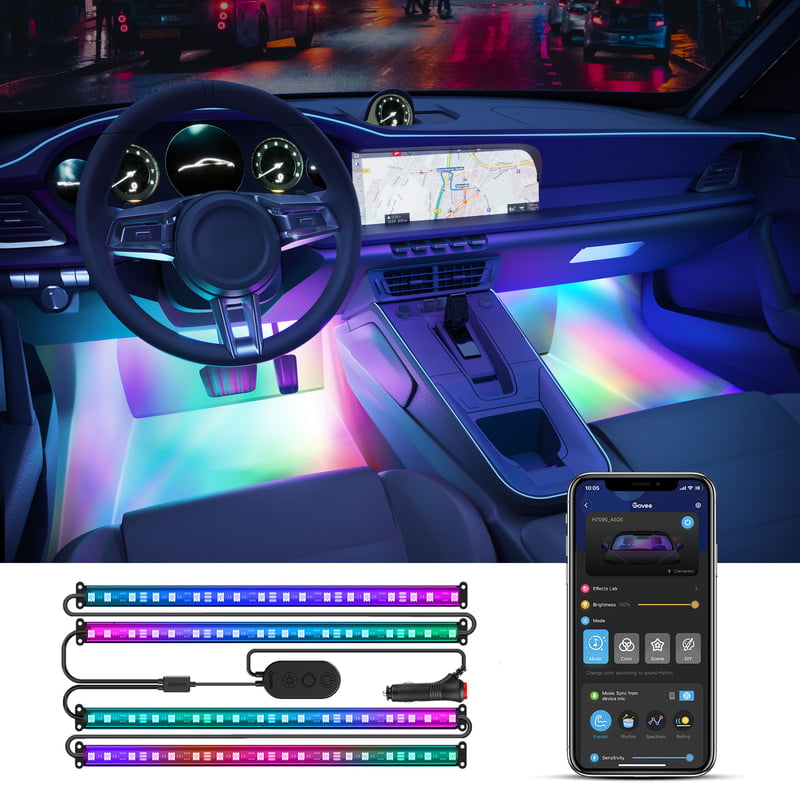 Govee RGBIC Interior Car Lights （30 Scene Mode + 4 Music Mode)--Without Remote Control
