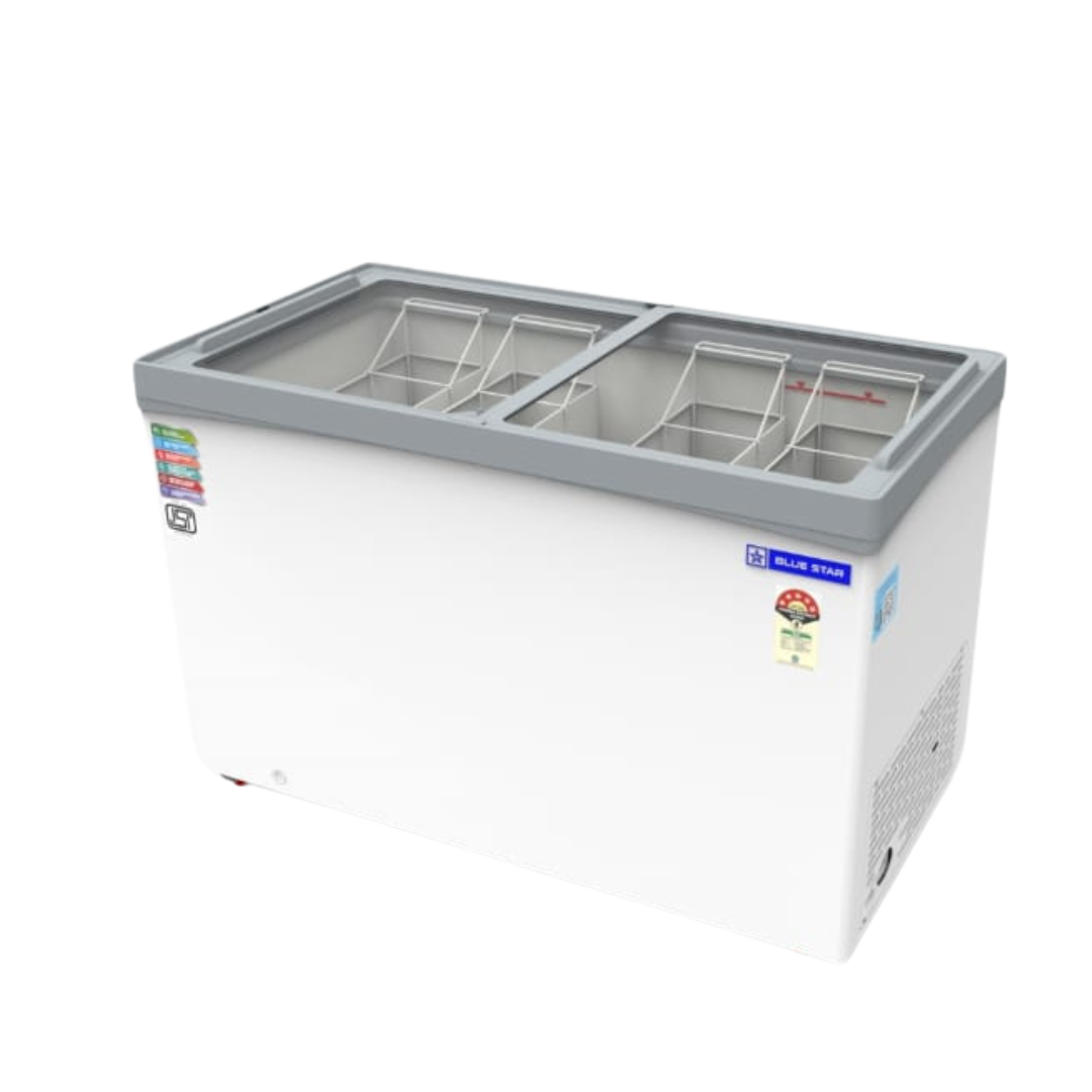 Blue Star Flat glass top Deep Freezer-GT5-410N with 365 litre storage capacity