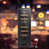 Freestanding Atlantis Wine Cooler with a capacity of 17 wine bottles, featuring a glass door. Freestanding Atlantis Wine Cooler with a capacity of 17 wine bottles, featuring a glass door.