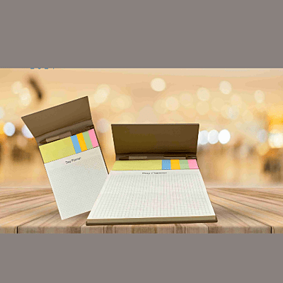 Planner with sticky notes small