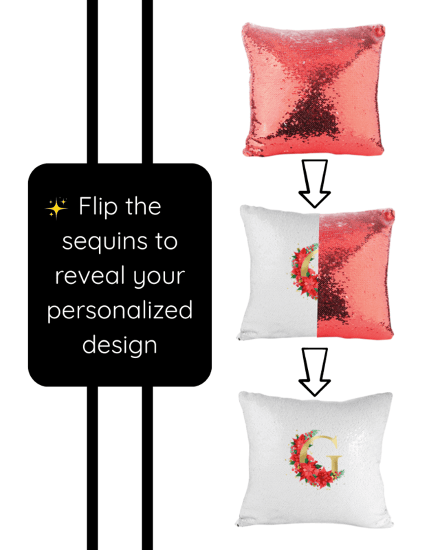 Christmas Initial Flip Sequins Pillow Cover