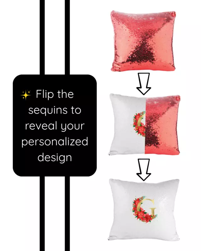 Christmas Initial Flip Sequins Pillow Cover