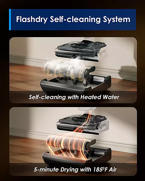 Tineco Floor One Switch S6 Stretch - 65min, Smart 180° Lay Flat Wet Dry Cordless Vacuum Floor Washer & Mop Stick