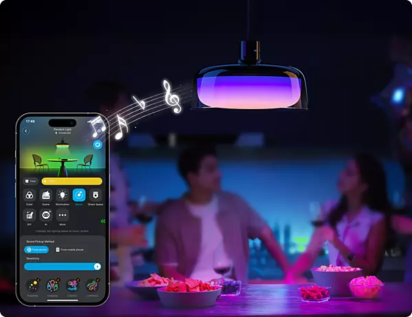 Govee RGBICWW Pendant Light – Multi-Zone RGBIC Smart LED with Matter Support