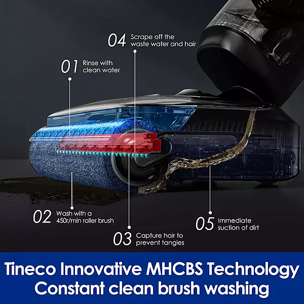 Tineco FLOOR One S7 Stretch - 50min, Smart 180° Lay Flat Wet Dry Cordless Vacuum Floor Washer & Mop Stick