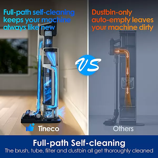 Tineco PURE ONE STATION 5 - Cordless Vacuum & Handvac Stick, 60 Min, 160W