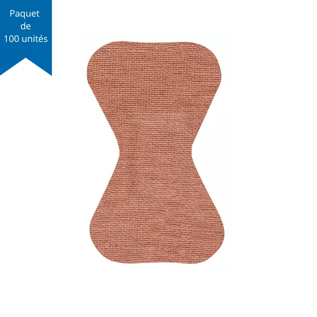 Pansements / Bandages adhésifs stériles en tissu – Grand bout de doigt 4,5 cm x 7,5 cm – Paquet de 100 unités