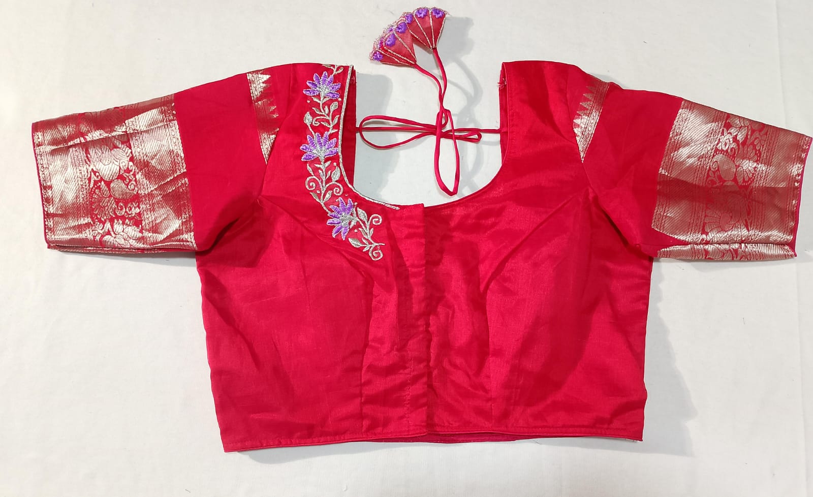 T2: Ready To Ship Beautiful Mangalagiri Kuppadam Saree With Stitched Embriodery Work Blouse