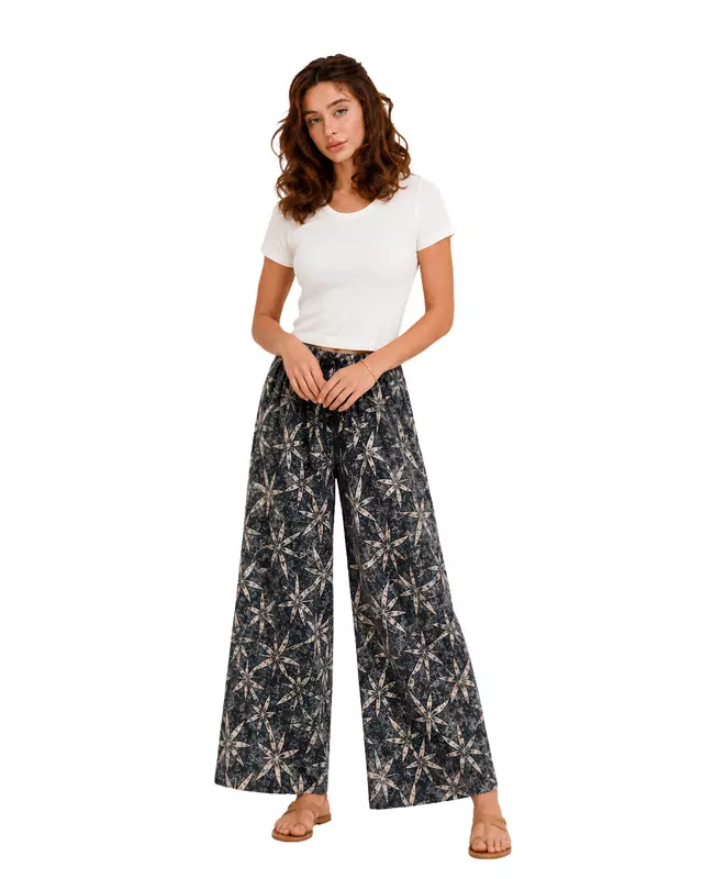 Women's Printed Wide-Leg Drawstring