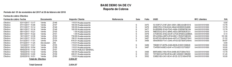 Reporte De Cobros Por Caja Con Datos Xml Factura Reporte De Cobros Por Caja Con Datos Xml Factura