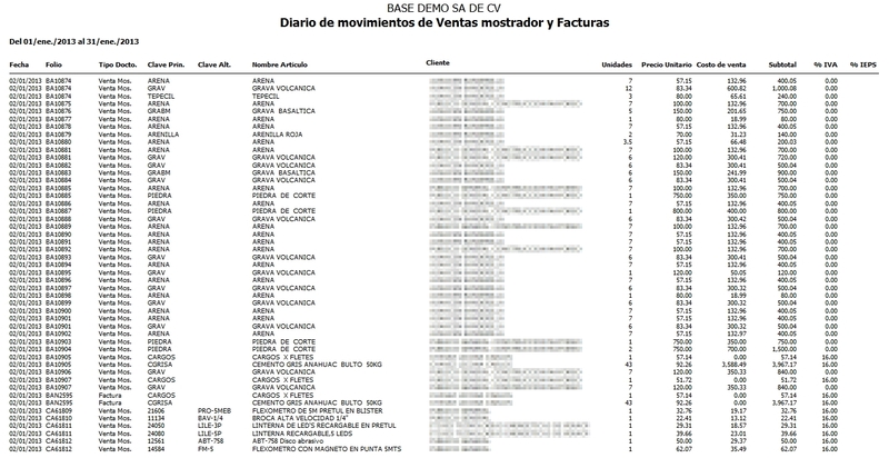 Diario De Movimientos Pv De Ventas Y Factura Detallado Diario De Movimientos Pv De Ventas Y Factura Detallado
