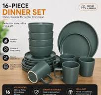 16PIECES DINNER SET - GREEN