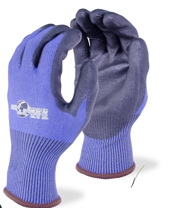 15 Gauge Black PU Coated Palm Cut Resistant Liner.