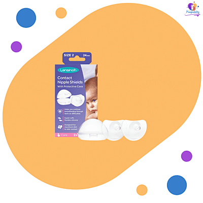 Lansinoh Contact Nipple Shields 2 Count Size 2-24mm w/ Carry Case