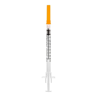 Sol-Care Safety Insulin Syringe – U-100, 0.5 mL , 30G Fixed Needle 5/16 (8 MM) Length