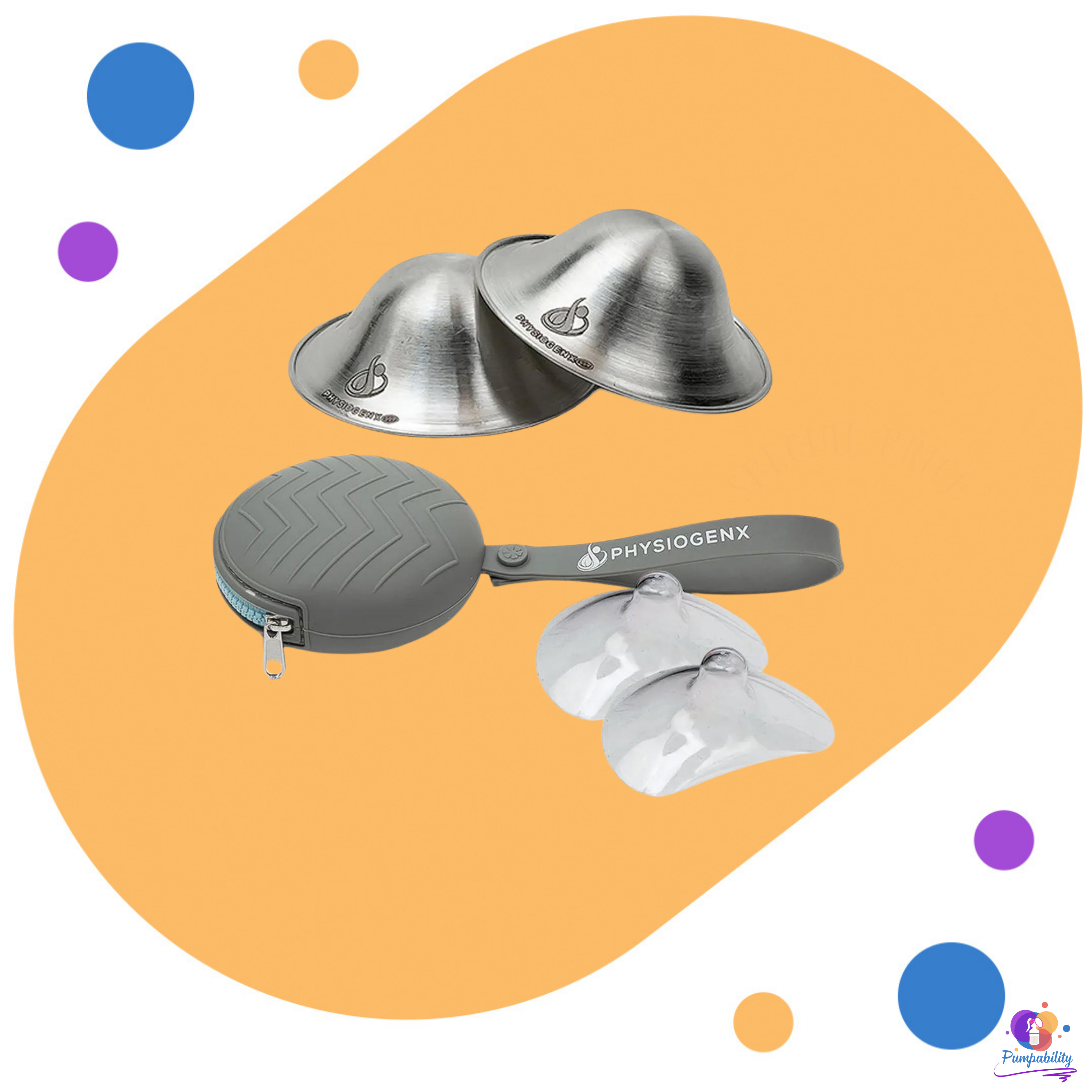 PhysiogenX Silver Nursing Cup and Nipple Shield Kit