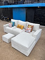 White L shaped 6 seater