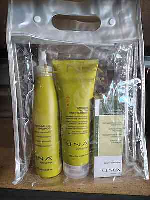 Kit UNA Compensating for hair loss: shampoo, oxygenating scalp drops, and protein mask