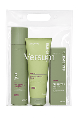 Age Defying Kit Versum with shampoo, mask, and lamellar drops for mature hair