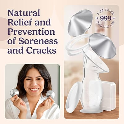 LOMOLY Silver Nursing Cup & Milk Collector Set LOMOLY Silver Nursing Cup & Milk Collector Set